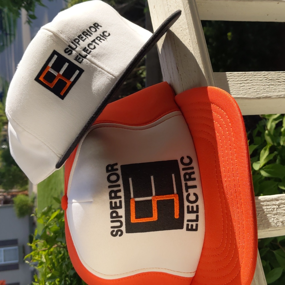 Vintage 80's Superior Electric Baseball Caps 2 snapback closures